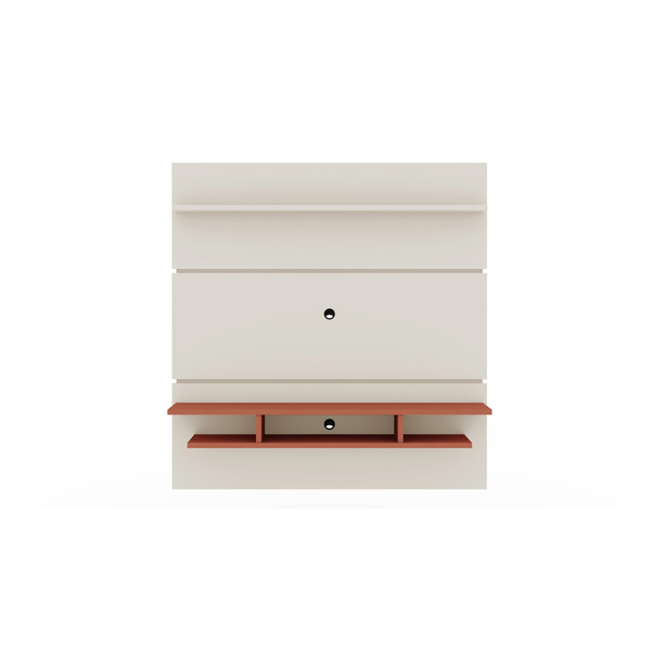 Manhattan Comfort Tribeca 62.99 Floating Entertainment Center, Off White/Orange Pink 1PMC85